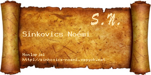 Sinkovics Noémi névjegykártya